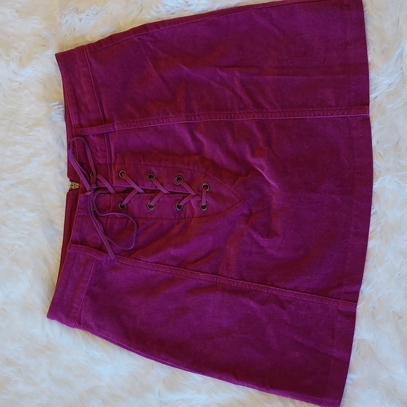 Forever 21 Dresses & Skirts - FOREVER 21 mini purple skirt size M lace up front